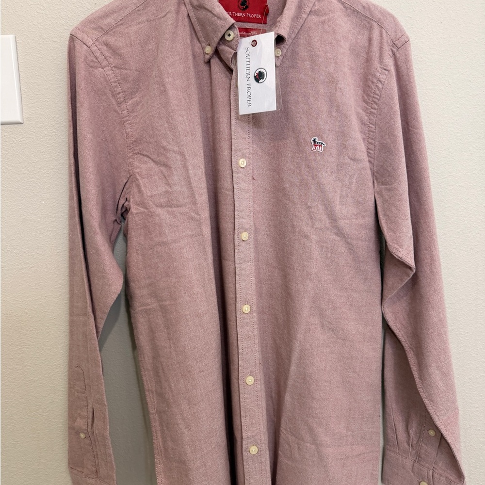 Southern Proper Men's Red Button-Down Shirt